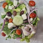 ES7 Salad with GarlicRoll and soda