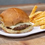 ES3 Burger with fries and soda